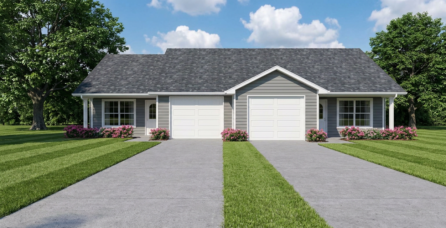 Duplex J2664d Rendering | garage per unit